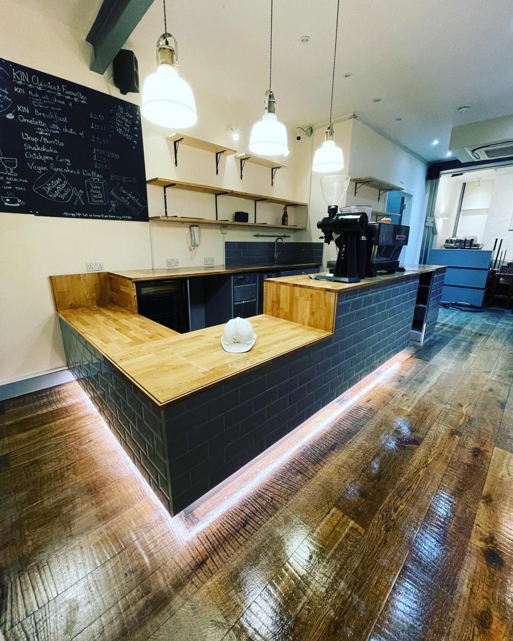 Shopfitting. Kin Caffe, Foley street, London, W1W
